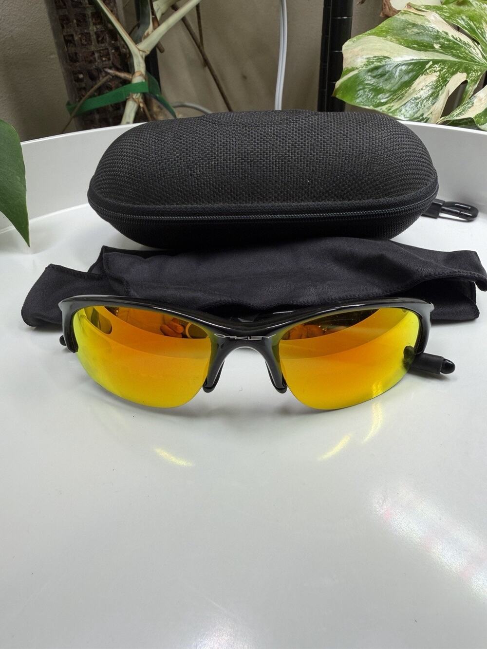 Oakley Half Jacket 1.0 Jet Black Orange Icon w fire iridium